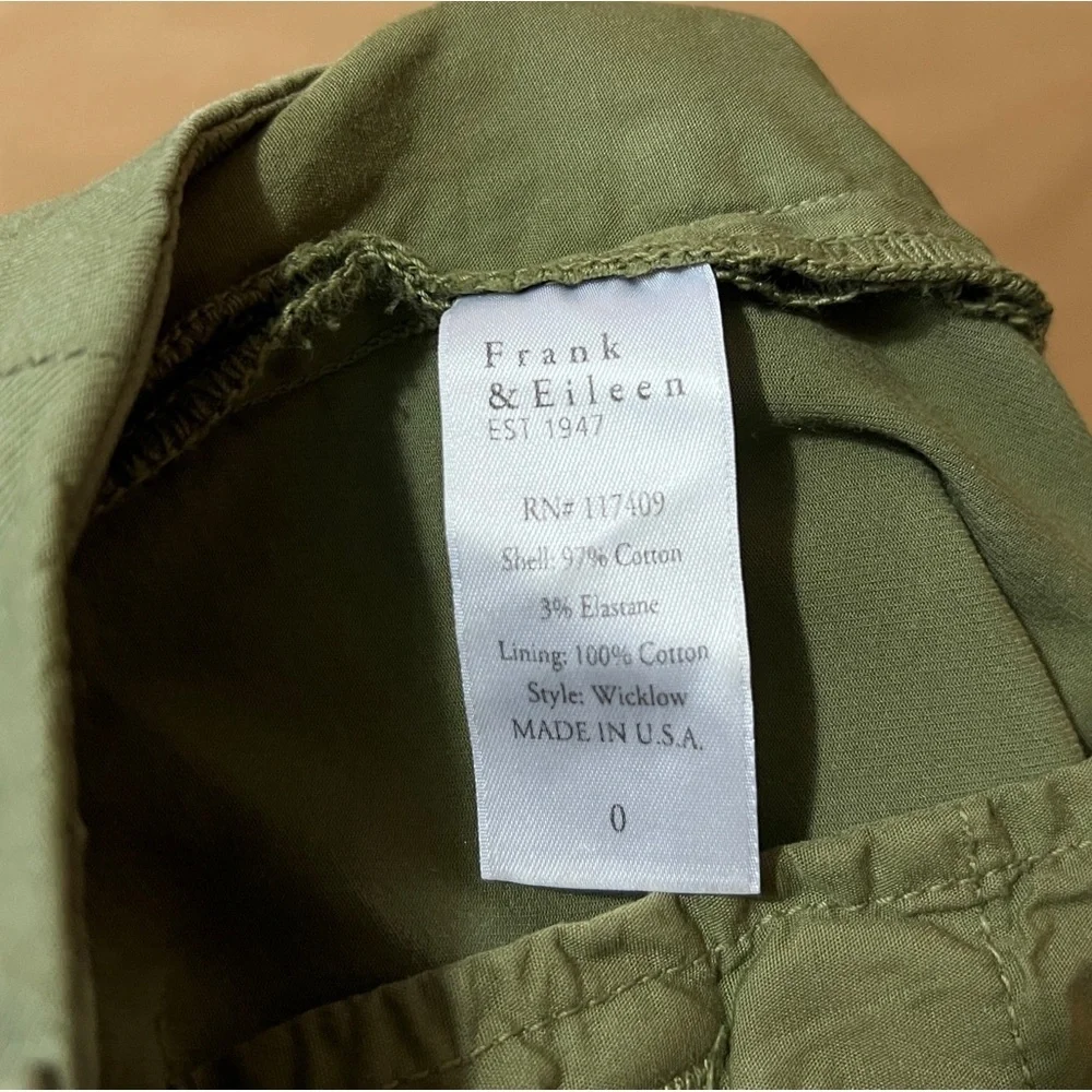 Frank & Eileen | Wicklow Pants The Italian Chino Twill Cotton Olive Green Size 0